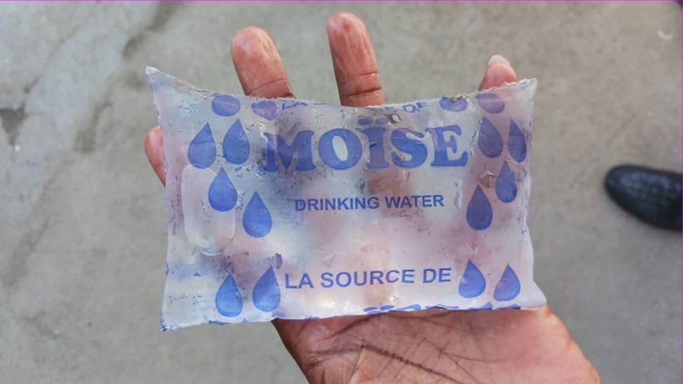 A small bag of water