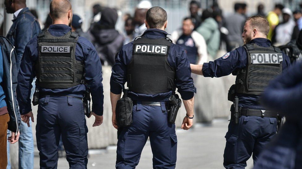 Three French policemen