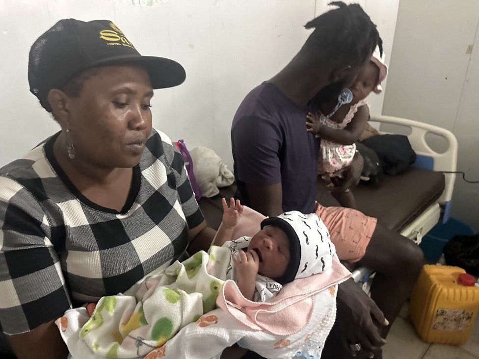 Baby Woodley in maternity ward of Cap-Haitien's public hospital