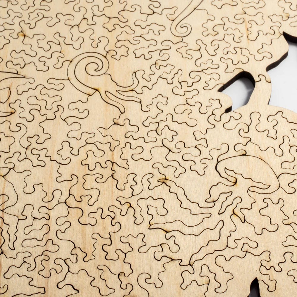 the backside of a jellyfish puzzle with jellyfish shaped whimsy pieces