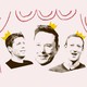 A collage of Sam Altman, Elon Musk, and Mark Zuckerberg with crowns on their head, and a sketched theater curtain