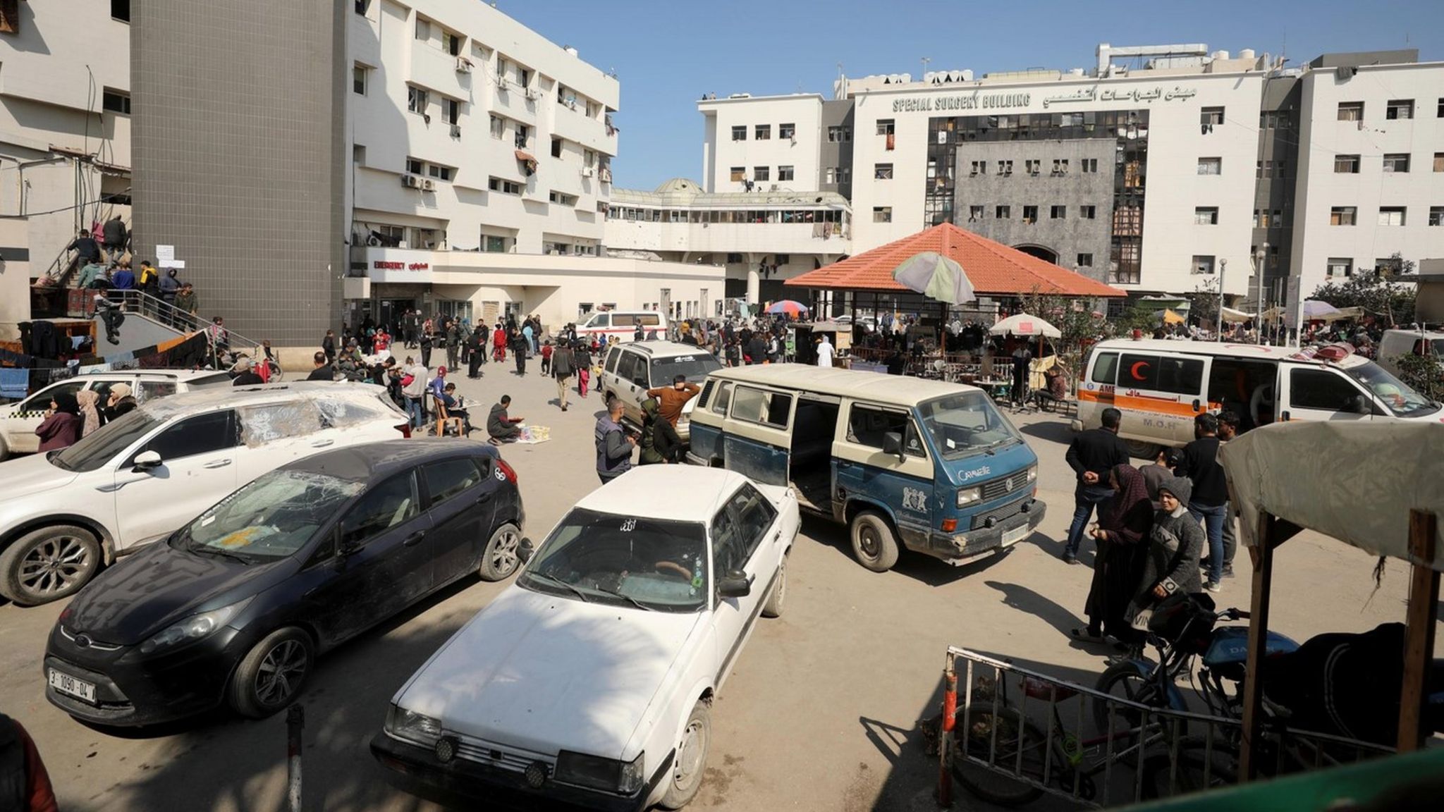 File photo showing al-Shifa hospital, in Gaza City, in February 2024