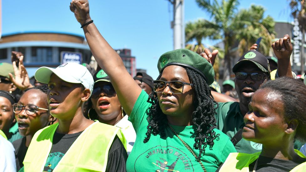 MK party members march to Durban City Hall in South Africa - 1 March 2024
